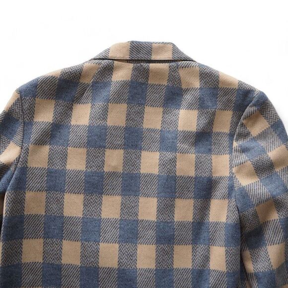 Manor Park by Cos Cob Vintage Blazer Jacket Buffalo Check Tan / Grey Women's 10 - Picture 6 of 7